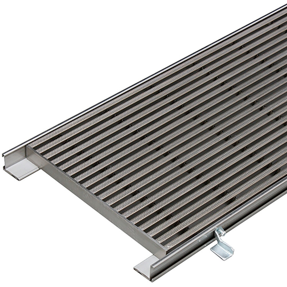 YQ-H-A-20 450×450×20 ステンレス製 縦目 細目ノンスリップタイプ グレーチング 集水桝用(すきま6mm) カネソウ ますぶた 歩行用 溝幅400mm長さ450mm