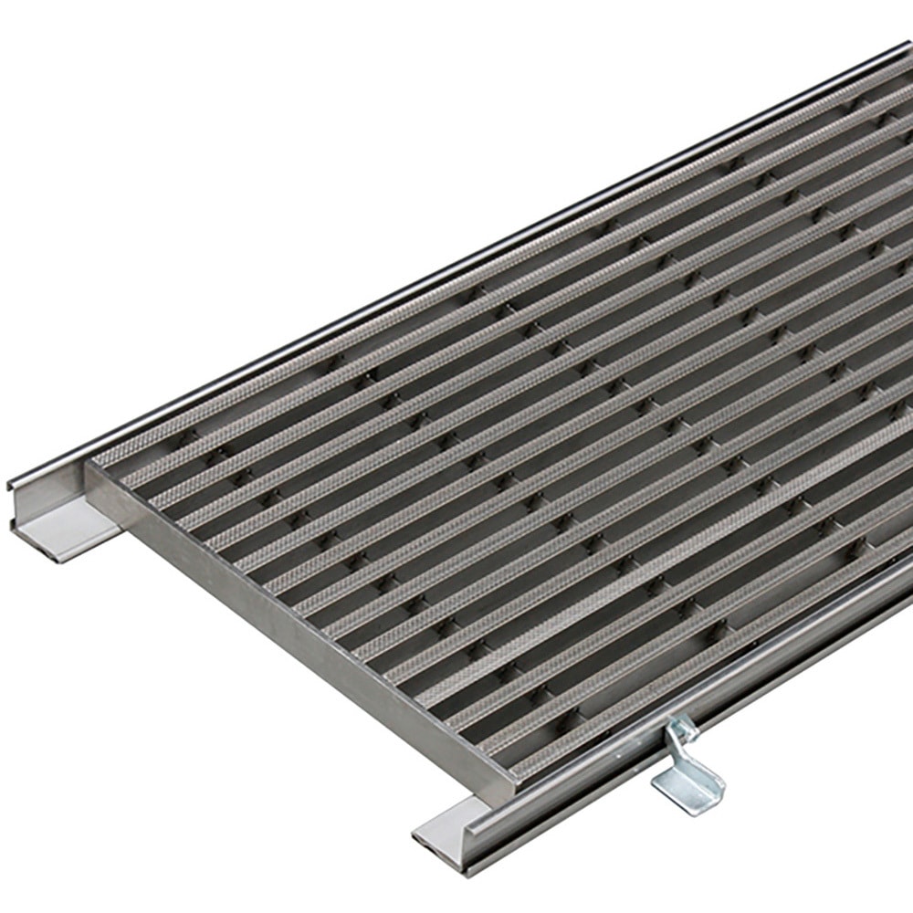 YQ-A-20 400×400×20 ステンレス製 縦目 細目滑り止め模様付 グレーチング 集水桝用(すきま9mm) カネソウ ますぶた 歩行用 溝幅350mm長さ400mm
