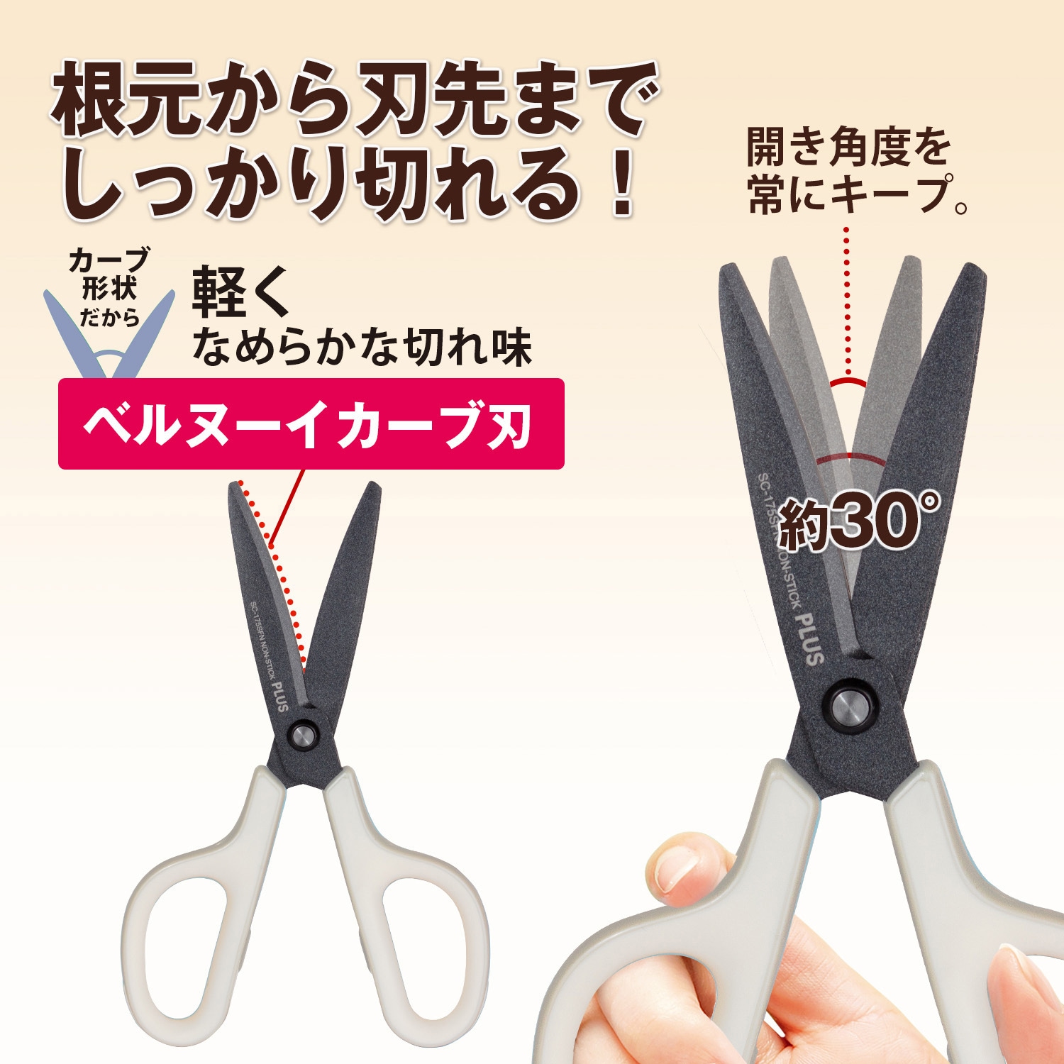 SC-175SFN(35255) はさみ フィットカットカーブ フッ素 3D刃 1個 SC-175SFN(35255) はさみ フィットカットカーブ フッ素 3D刃 1個
