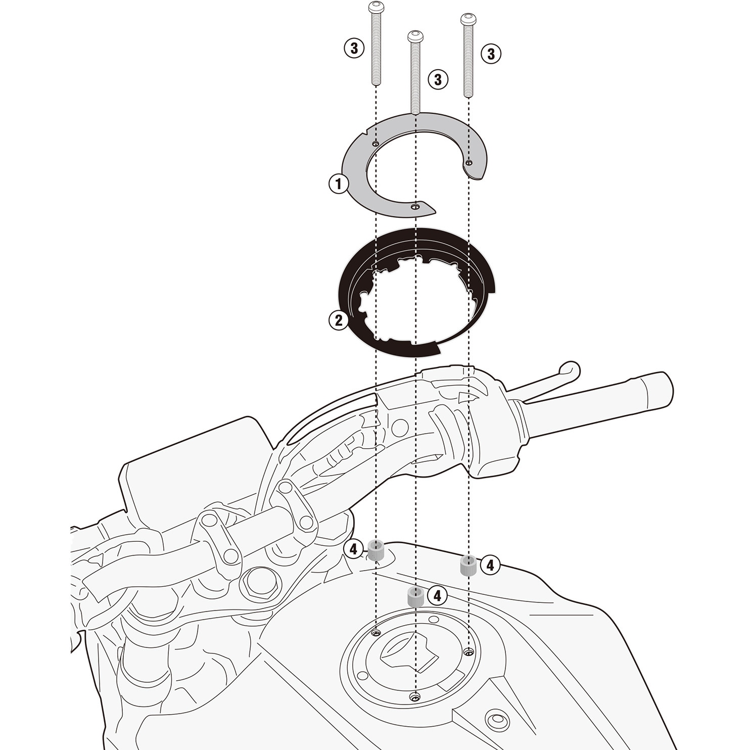 16937 バイクタンクロック用アタッチメント 1セット GIVI(ジビ
