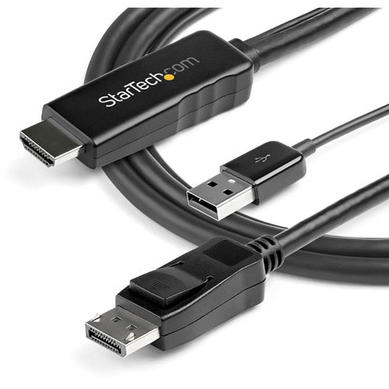 HD2DPMM3M HDMI - DisplayPort変換ケーブル 3m USBバスパワー対応 4K/30Hz HDMIからDiplayPortに変換するアクティブコンバータ 1個 StarTech.com 【通販モノタロウ】