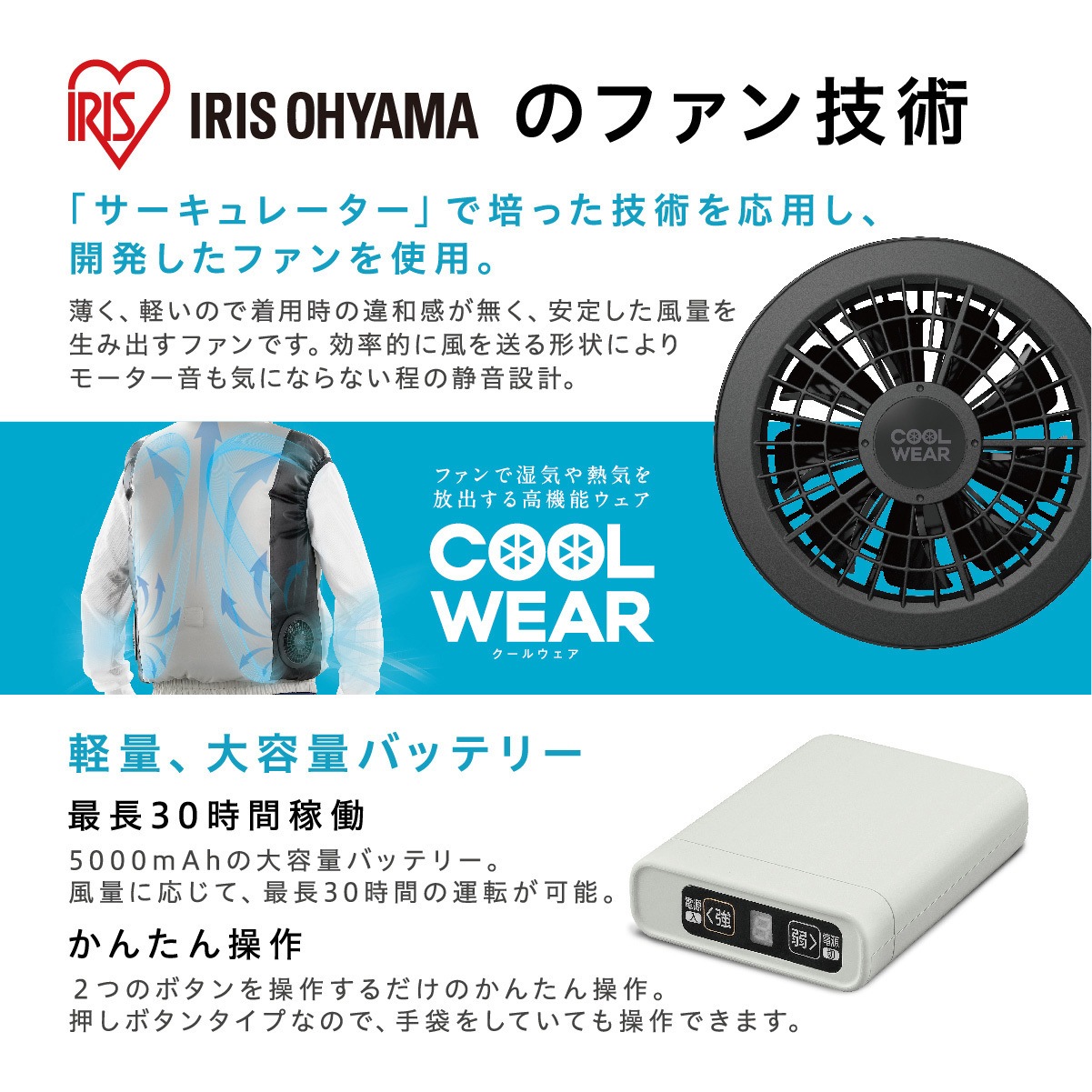 CBS-LL1-H クールウェアベストセット CBS 1セット アイリス
