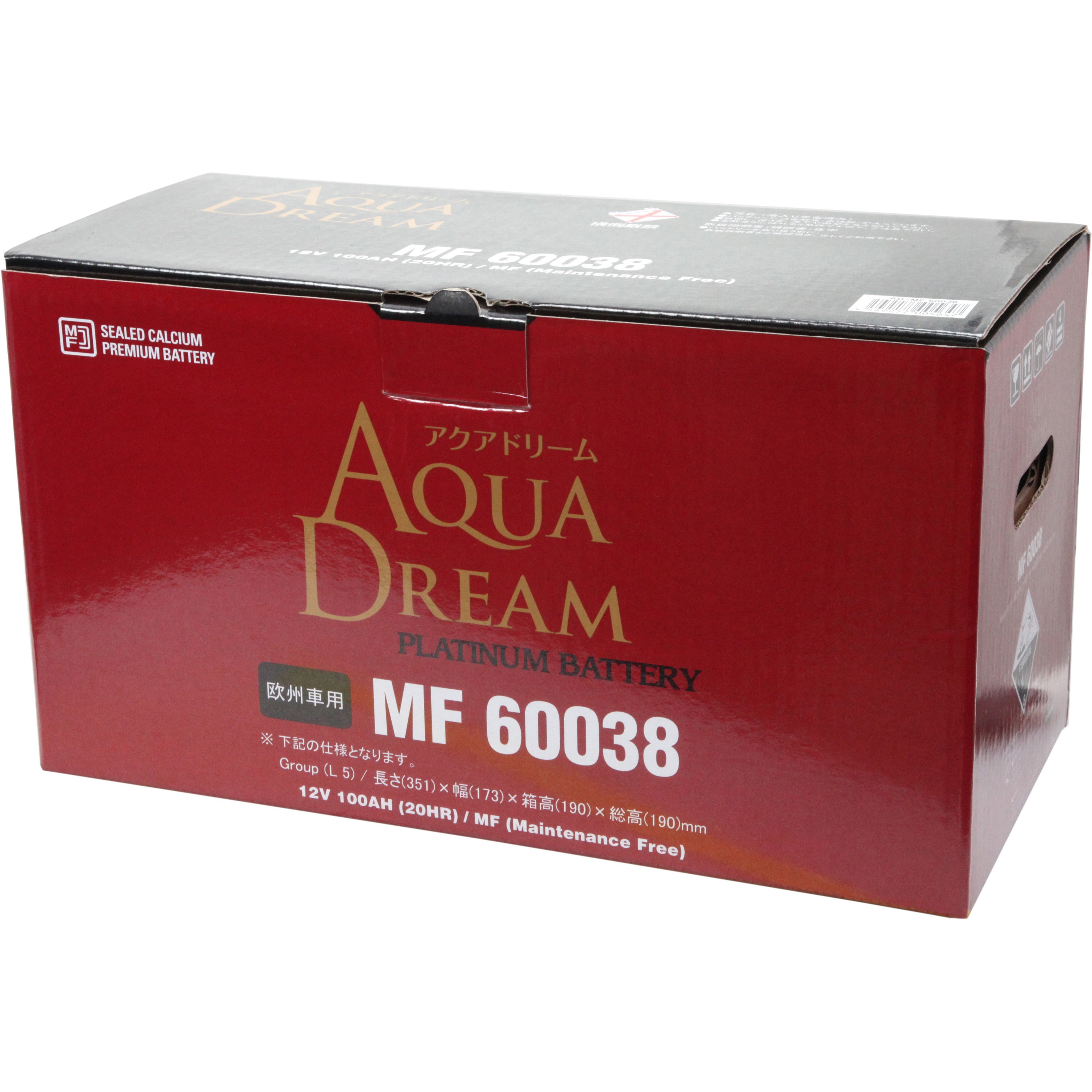 MF60038 バッテリー AD-MF 60038 欧州車用 PLATINUM CAR BATTERY 1個 AQUA DREAM