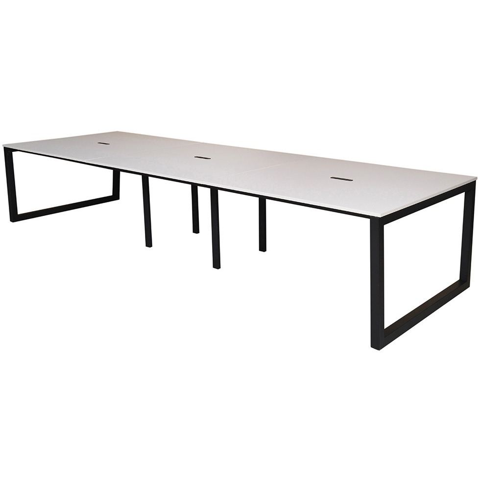 RFFLT-3612WH-BL リスム フリーアドレス用テーブル 4ヶ口コンセント付き アール・エフ・ヤマカワ 高さ720mm幅3600mm奥行1200mm  RFFLT-3612WH-BL