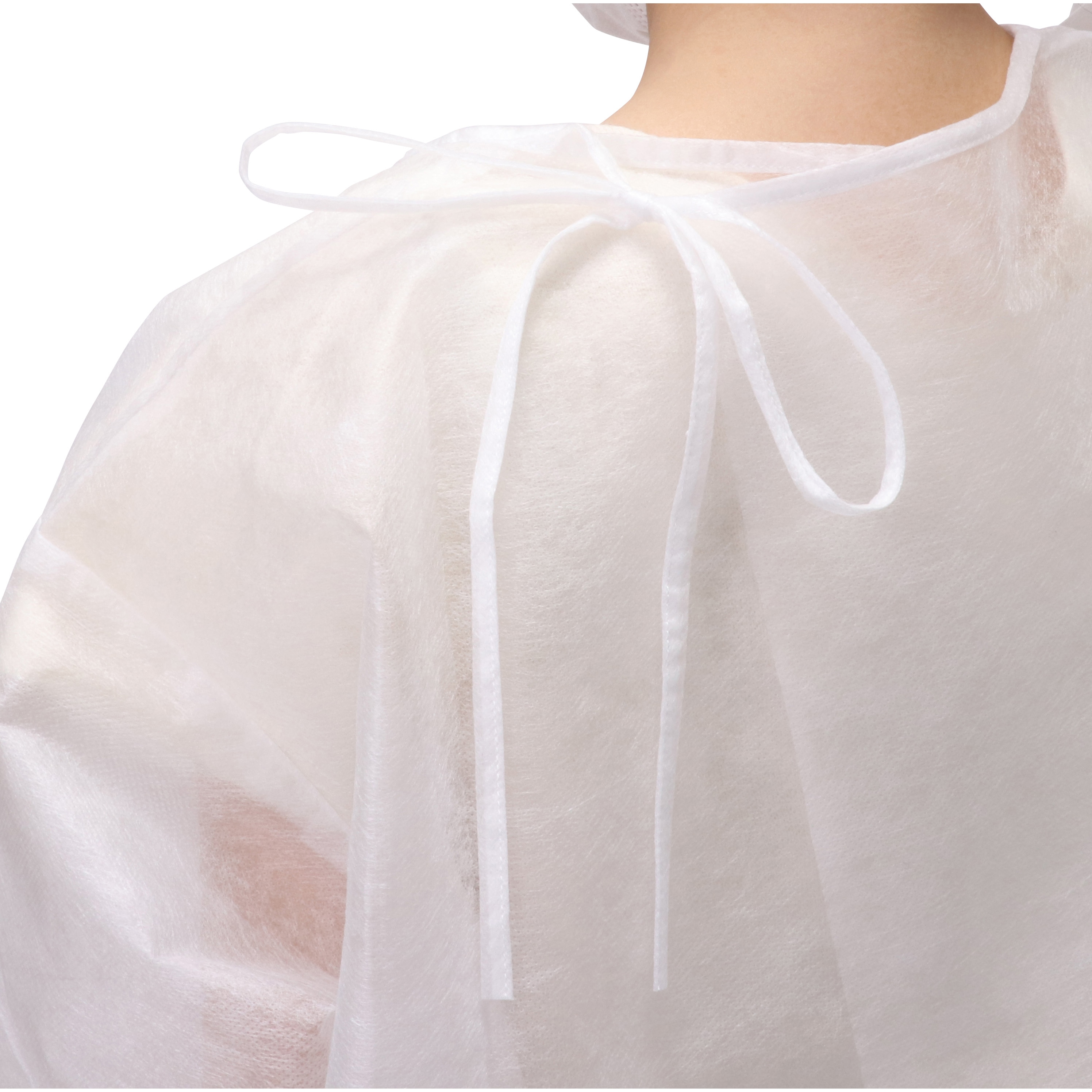 不織布製ホワイトガウン アイソレーションガウン 不織布製 モノタロウ 背面重ね仕様タイプ