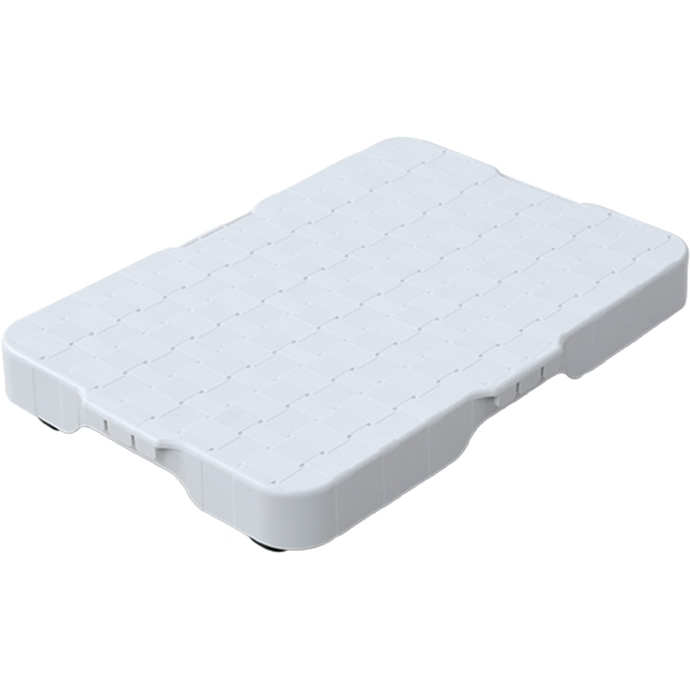 NST-50(WH)*4 スマートフロア 連結平台車 YAMAZEN(山善) 自在 エラストマー車輪 ポリプロピレン製 ホワイト色 荷台寸法410×285mm 1セット(4台)