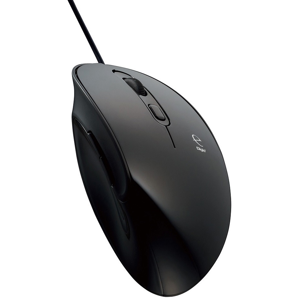 MUS-UKF171BK 有線静音5ボタンBlueLEDエルゴノミクスマウス ナカバヤシ