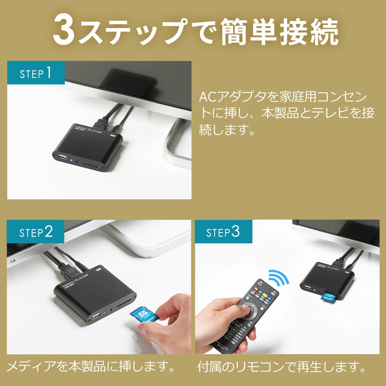 400-MEDI023 メディアプレーヤー 1個 サンワダイレクト 【通販モノタロウ】