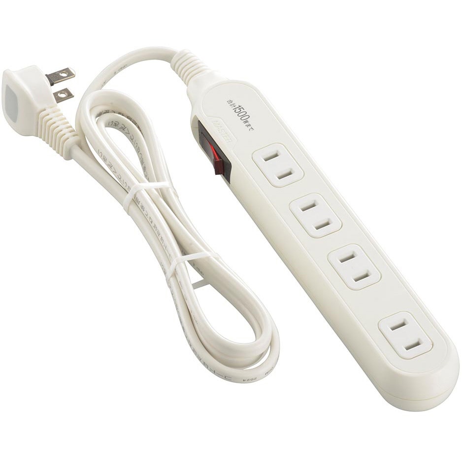 HS-TB415W22 6個口電源タップ ブレーカー付き 一括スイッチ付