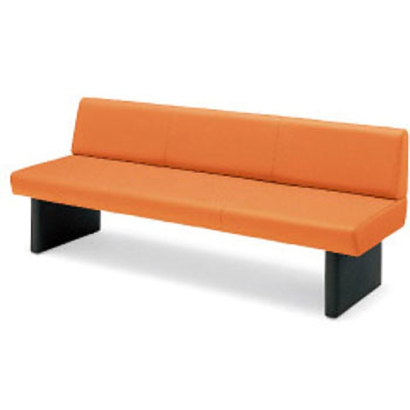 CN-60VZN0D ロビーチェアー 60シリーズ 3人掛け (配送・組立サービス付き) コクヨ 屋外使用不可 ローバック ソフトタンジェリン色 高さ305mm幅1842mm奥行622mm  CN-60VZN0D