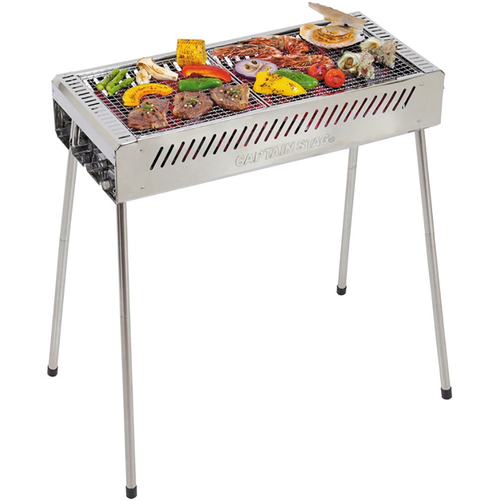 BBQ ステンレスグリル CAPTAIN STAG コンロ/グリル 【通販