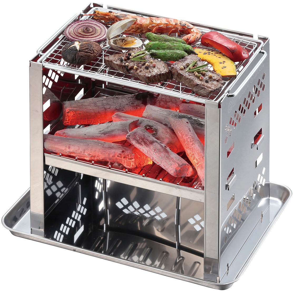 UG-3275 BBQ ステンレス角型トレー CAPTAIN STAG 大サイズ 1枚 UG-3275