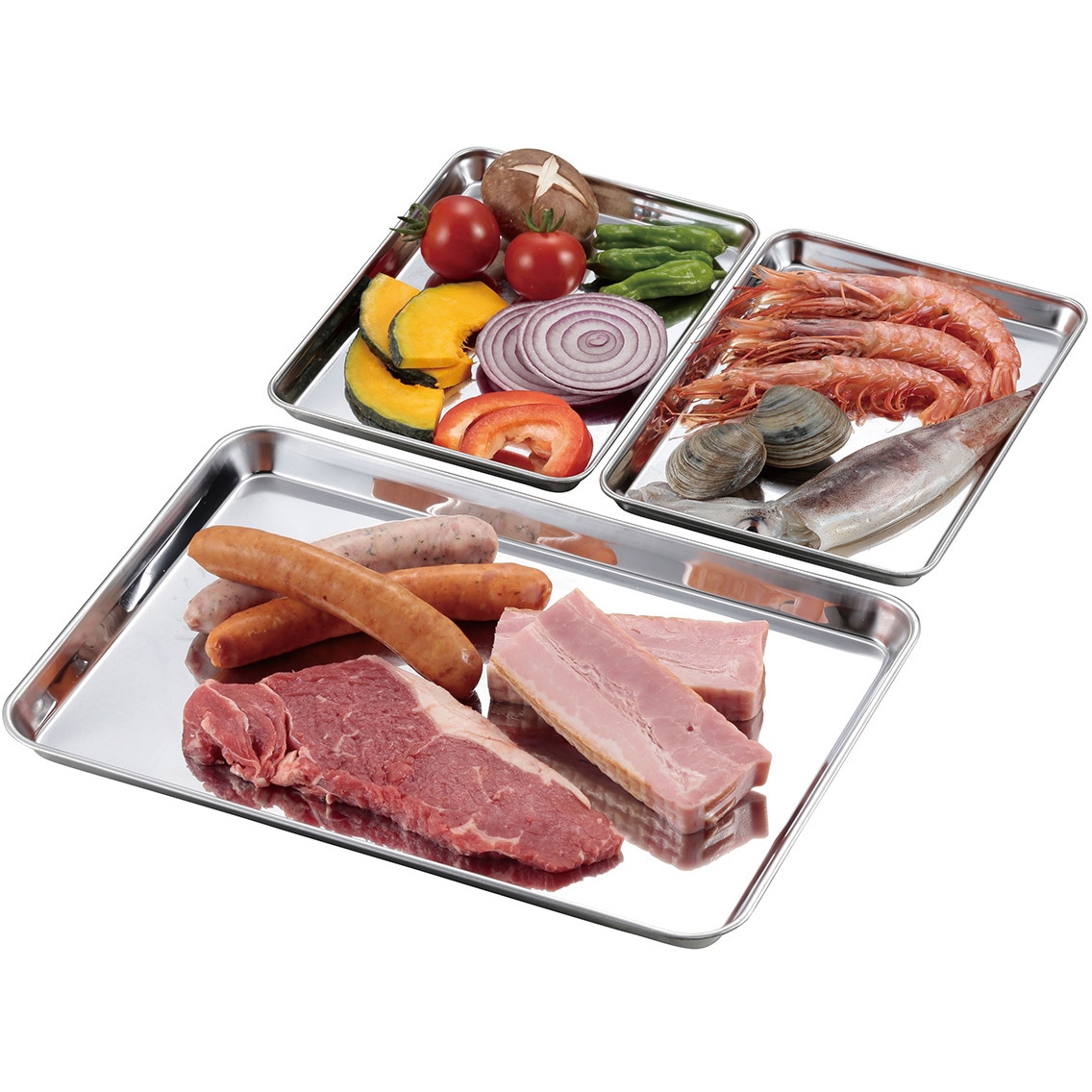 UG-3275 BBQ ステンレス角型トレー CAPTAIN STAG 大サイズ 1枚 UG-3275