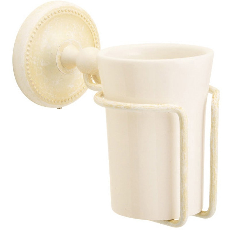 640839 真鍮グラスホルダー(Polish Brassシリーズ) GORIKI ISLAND(ゴーリキアイランド) 耐荷重3kg 真鍮古白色仕上げ