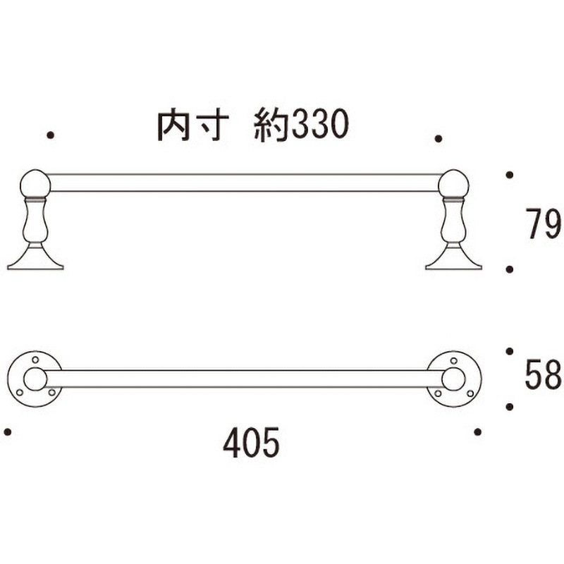 ゴーリキアイランド(Goriki Island) タオルバー/浴室 640208 スイング タオルバー 3