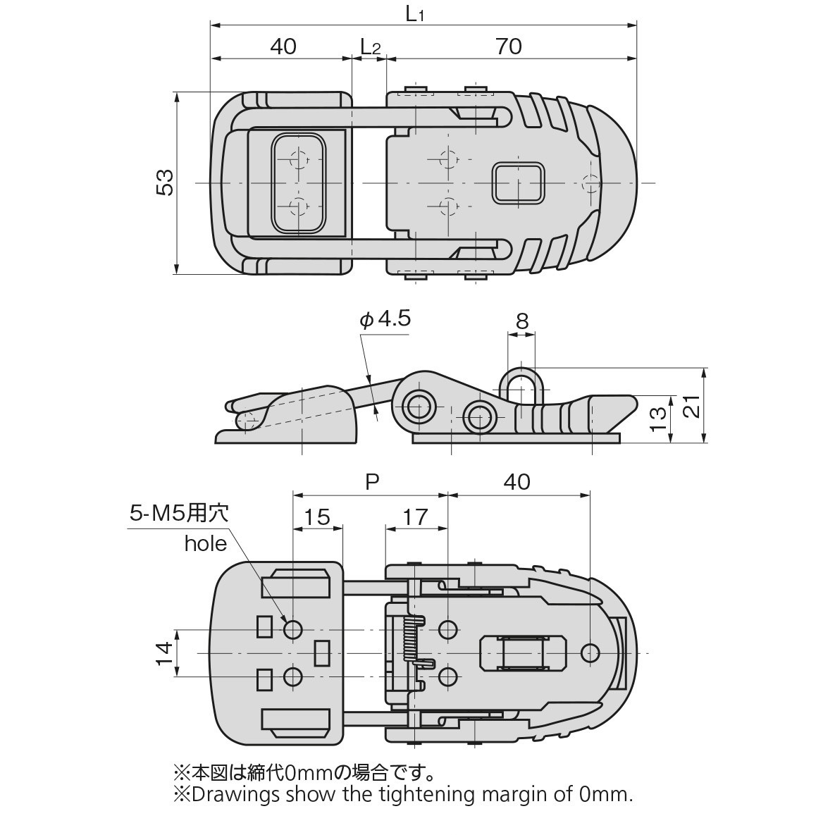 CP-329-2 ワイヤーファスナー 1個 TAKIGEN(タキゲン) 【通販モノタロウ】