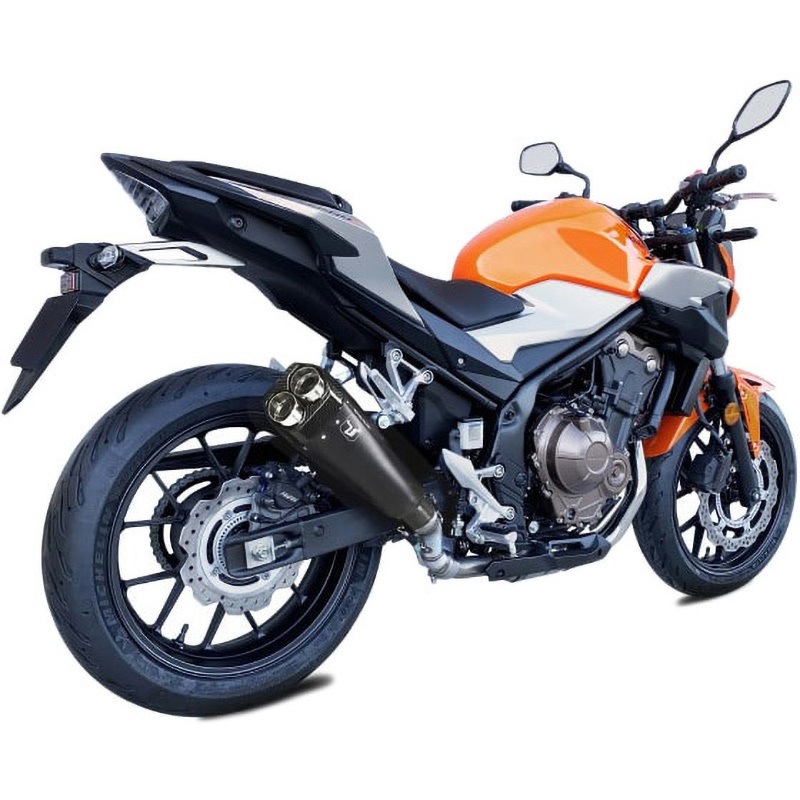IX-WH6636B IXRACE HONDA CB500X '19 M9B ヘキサゴン デュアルエンド スリップオン マフラー ブラック MAD MAX(マッドマックス) 長さ375mm  IX-WH6636B
