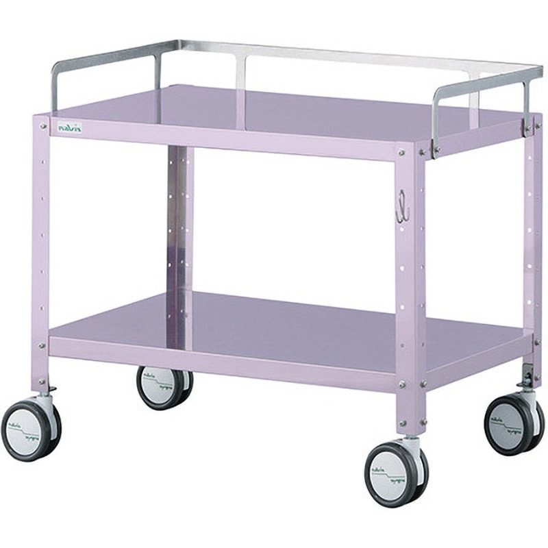 ナビス/MCSWR-2LF/ミニカラフルステンワゴン(フック付き・低床タイプ)レギュ ワゴン カート 運搬 配送 看護 医療 ナビス（アズワン） ミニカラフルステンワゴン（フック付き・低床