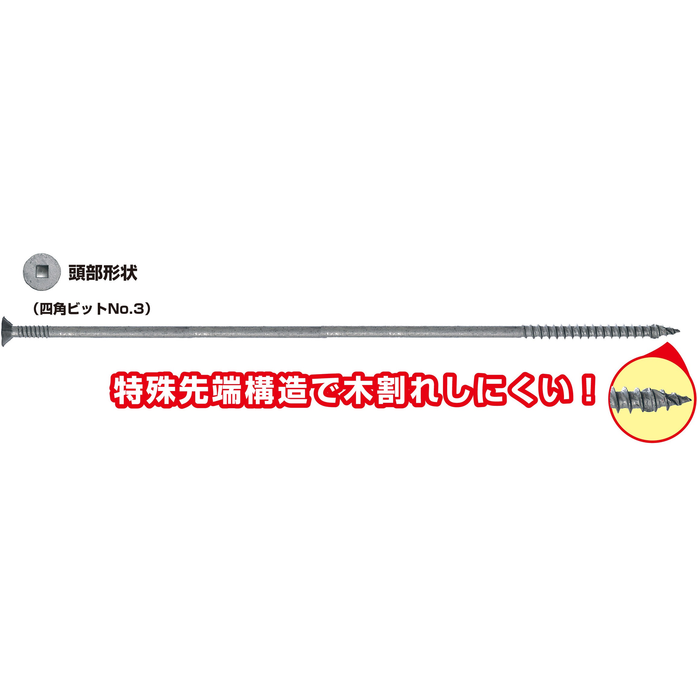 7124000 土蔵改修ビス 若井産業 鉄製 シルバー色 頭部形状:皿 頭径11.3mm全長240mm 1箱(50本)