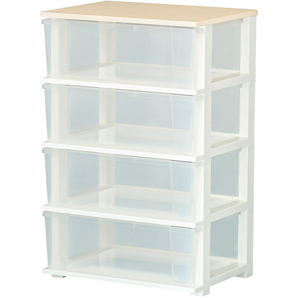 4段 ホワイト ピット木製天板ワイドチェスト 1個 JEJアステージ 【通販モノタロウ】