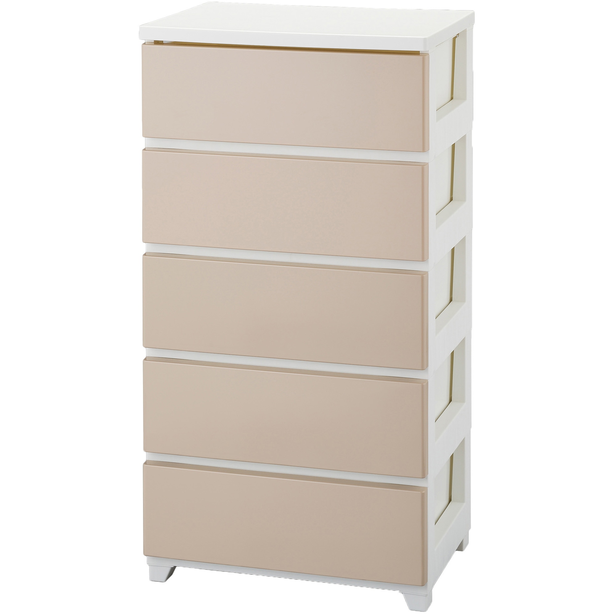 ホワイトベージュ カラースタイルチェスト5段 JEJアステージ ホワイトベージュ色 高さ1069mm幅553mm奥行404mm