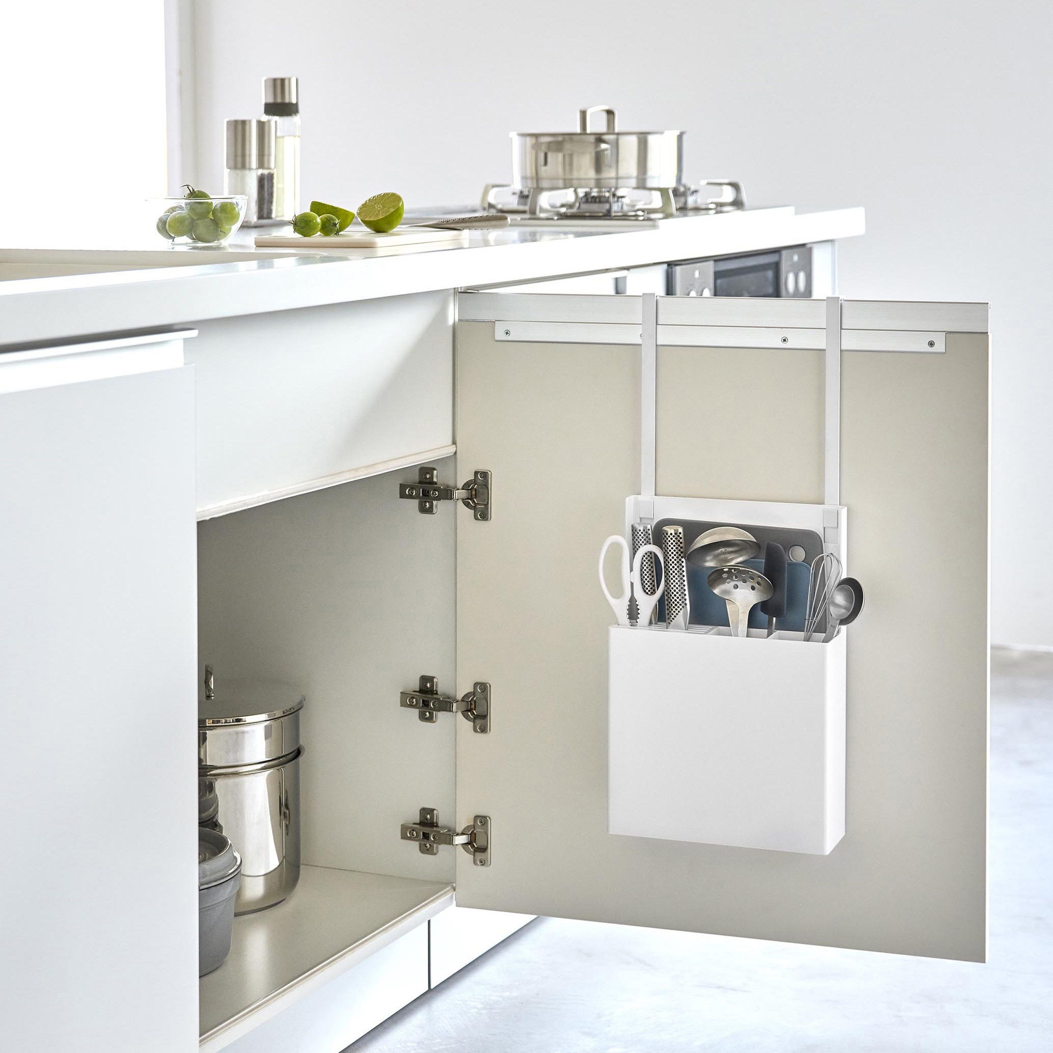 4512 シンク扉オールインワンキッチンツールホルダー タワー ホワイト