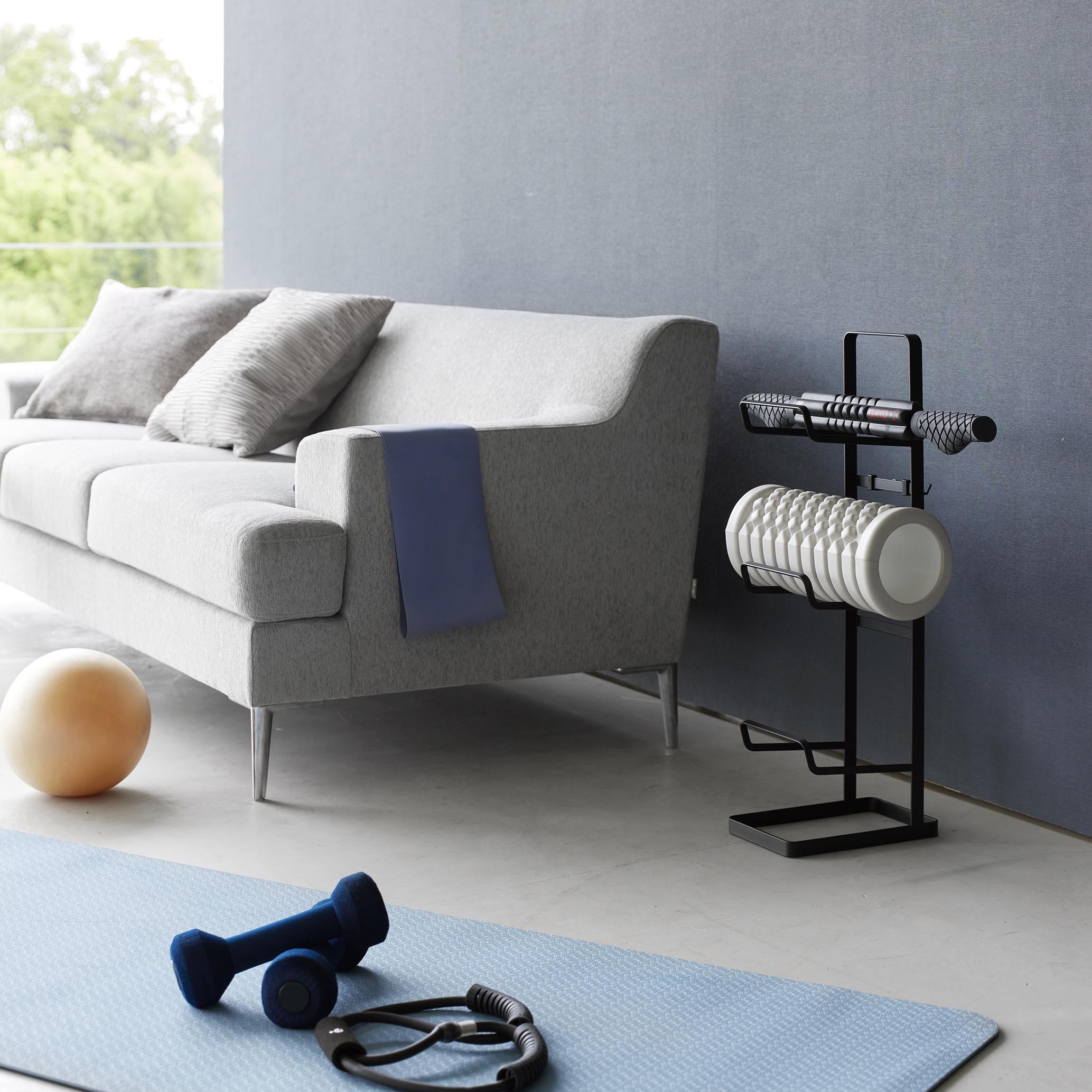 2035 フィットネスグッズ収納ラック タワー ブラック 山崎実業