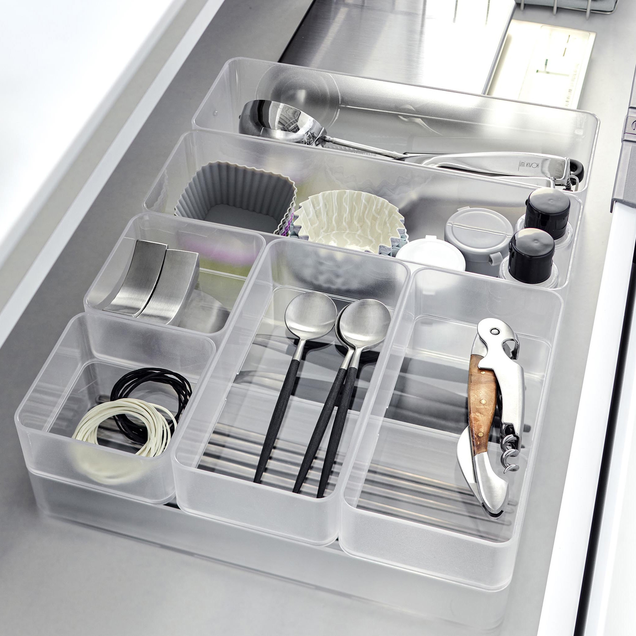 3640 底がクリア 縦横重ねられる引き出し整理収納ケース タワー