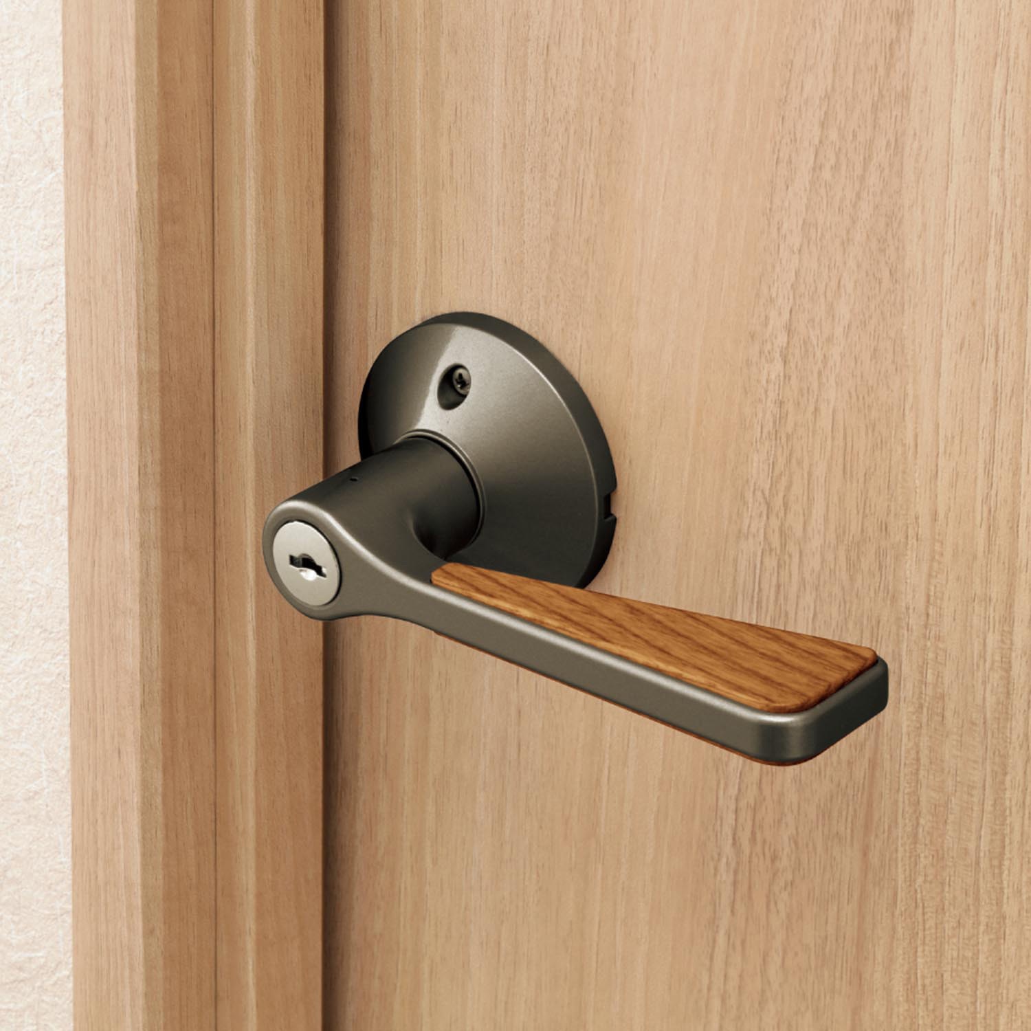 7010026 ECLE リフォーム用レバーハンドル錠 鍵付き間仕切錠(個室用