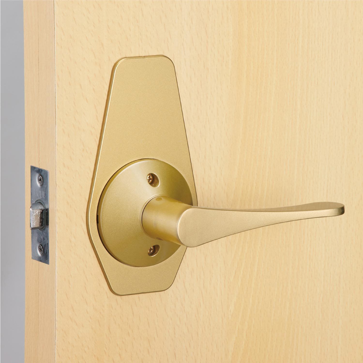 鍵付き個室レバーハンドルと長座化粧プレート