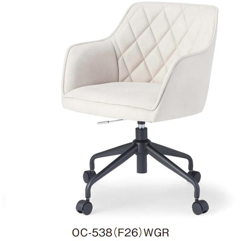 OC-538(F26)WGR オフィスカジュアルチェア OC-538 アイコ 撥水・防汚性布張り WGR(ウォームグレー)色 幅W540mm奥行D590mm高さH770～850・SH460～540mm