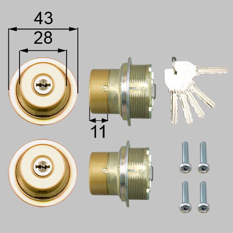 DCLZ721 ドア錠セット(MIWA URシリンダー) LIXIL(トステム) ゴールド色 内筒のみ仕様 DCLZ721 - 【通販モノタロウ】