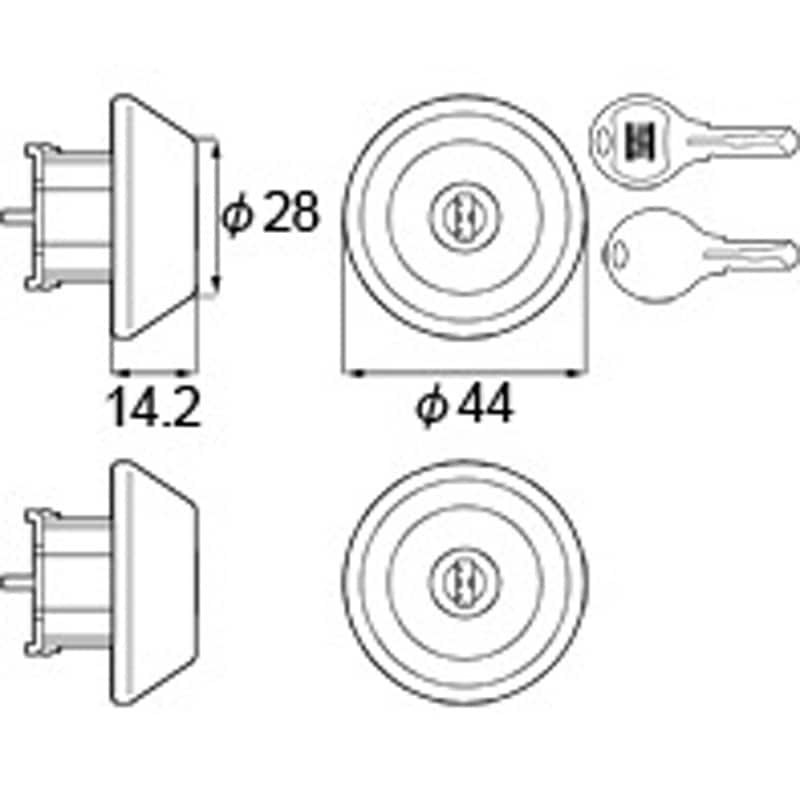 Z-202-DSMB ドア錠セット(ユーシン WNシリンダー) TOSTEM(LIXIL) シルバー色
