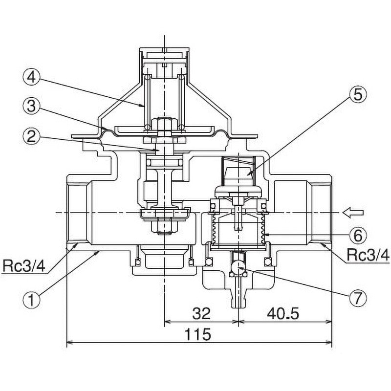 KR20ME-0.8 水道用減圧弁 KRME 兼工業 上水用 呼び径(B)3/4 KR20ME-0.8 水道用減圧弁 KRME 兼工業 上水用 呼び径(B)3/4