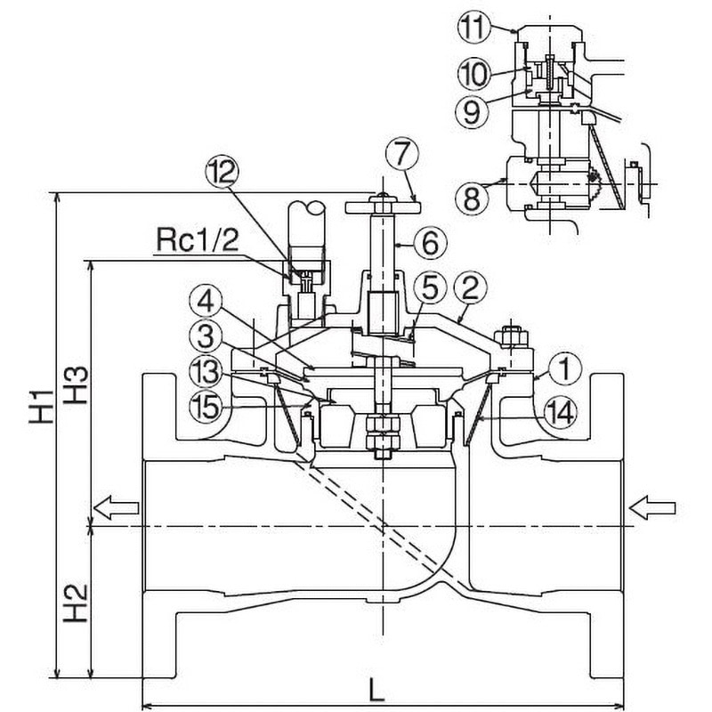 ベン LP8HN-B 65A(2.1/2) 水道法適合品 定水位弁 WS22N-F 桃太郎Ⅱ水道法適合 青銅電磁弁ネジ・通電開・ダイヤフラム