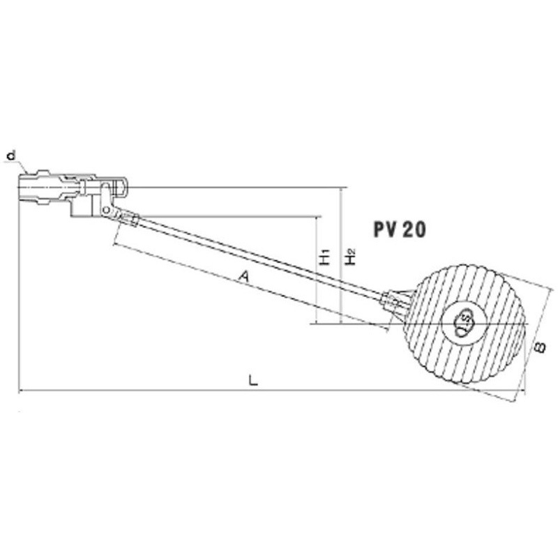 FSV-25-L F号ボールタップ ねじ込み式ストレート型(ポリ玉) アイエス 