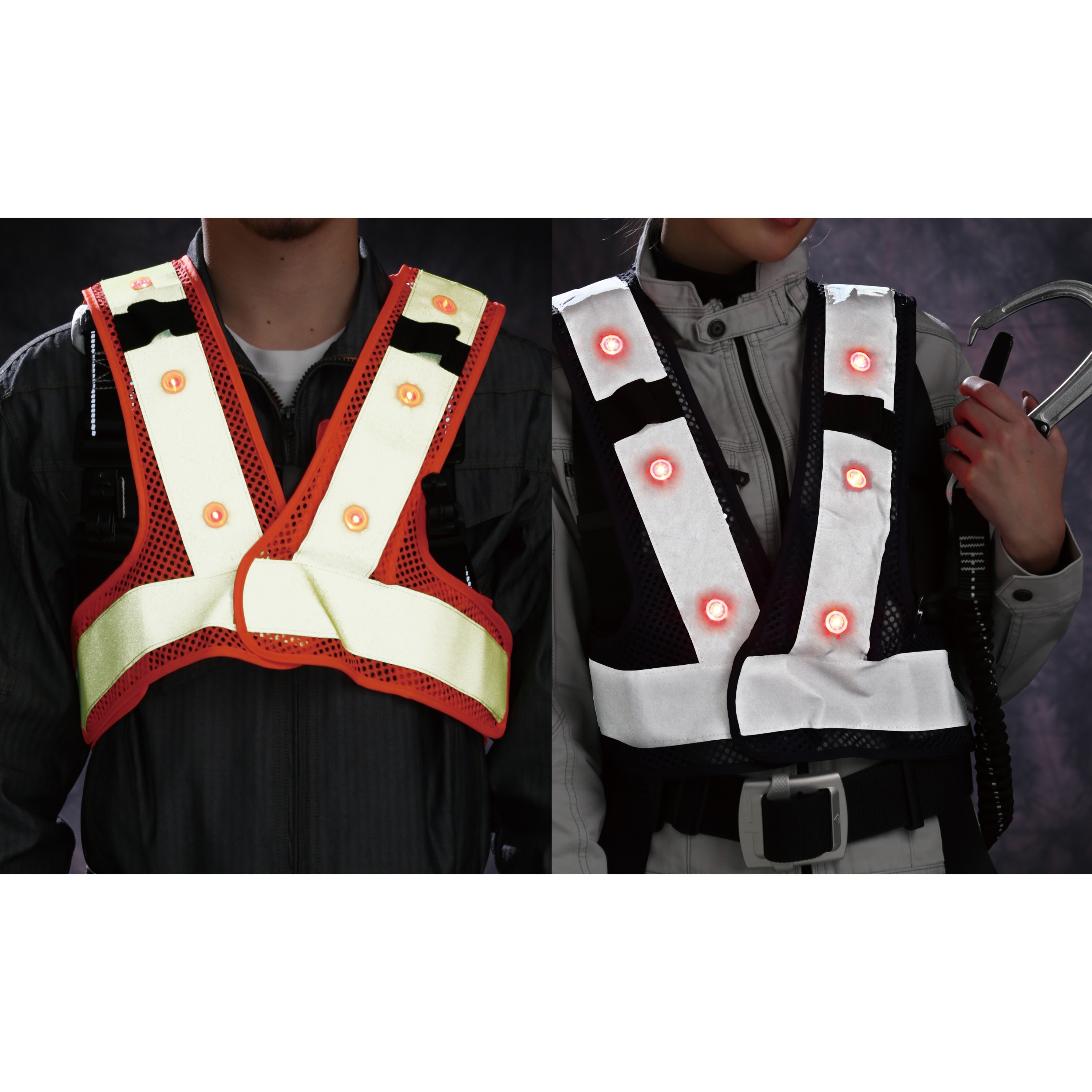 FHV-EOY F-H-VフルハーネスベストLED リンクサス(Linxas) 蛍光オレンジ