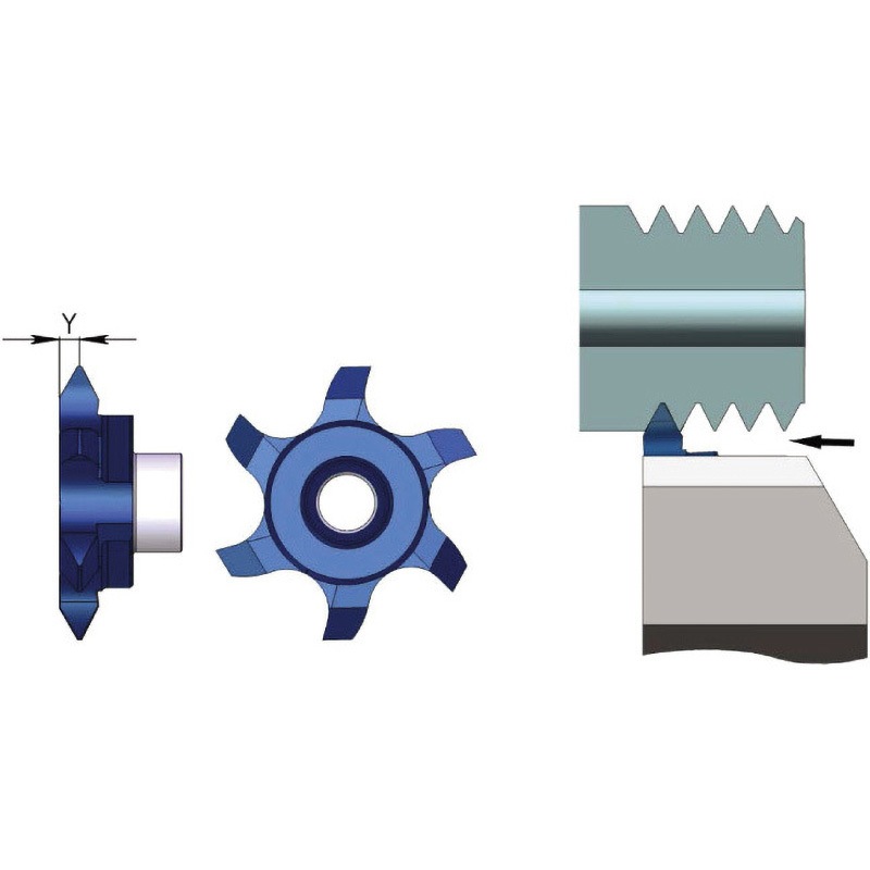 G6TRG60K20 ポリゴンスイスライン ねじ切チップ 仕上げ刃無し60° カーメックス 右勝手 材種K20  1個