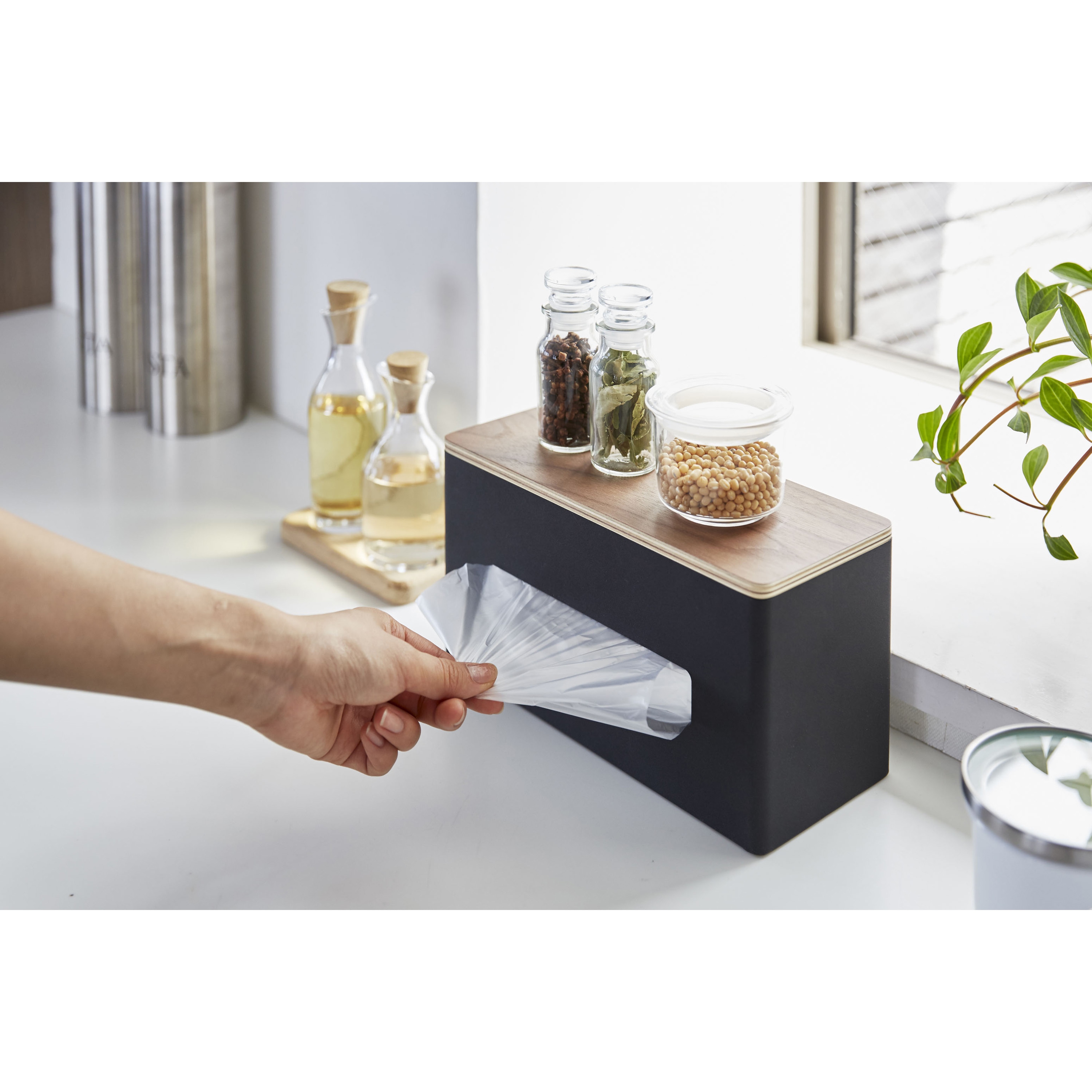 4765 両面ティッシュケース リン 山崎実業 ブラウン色 - 【通販