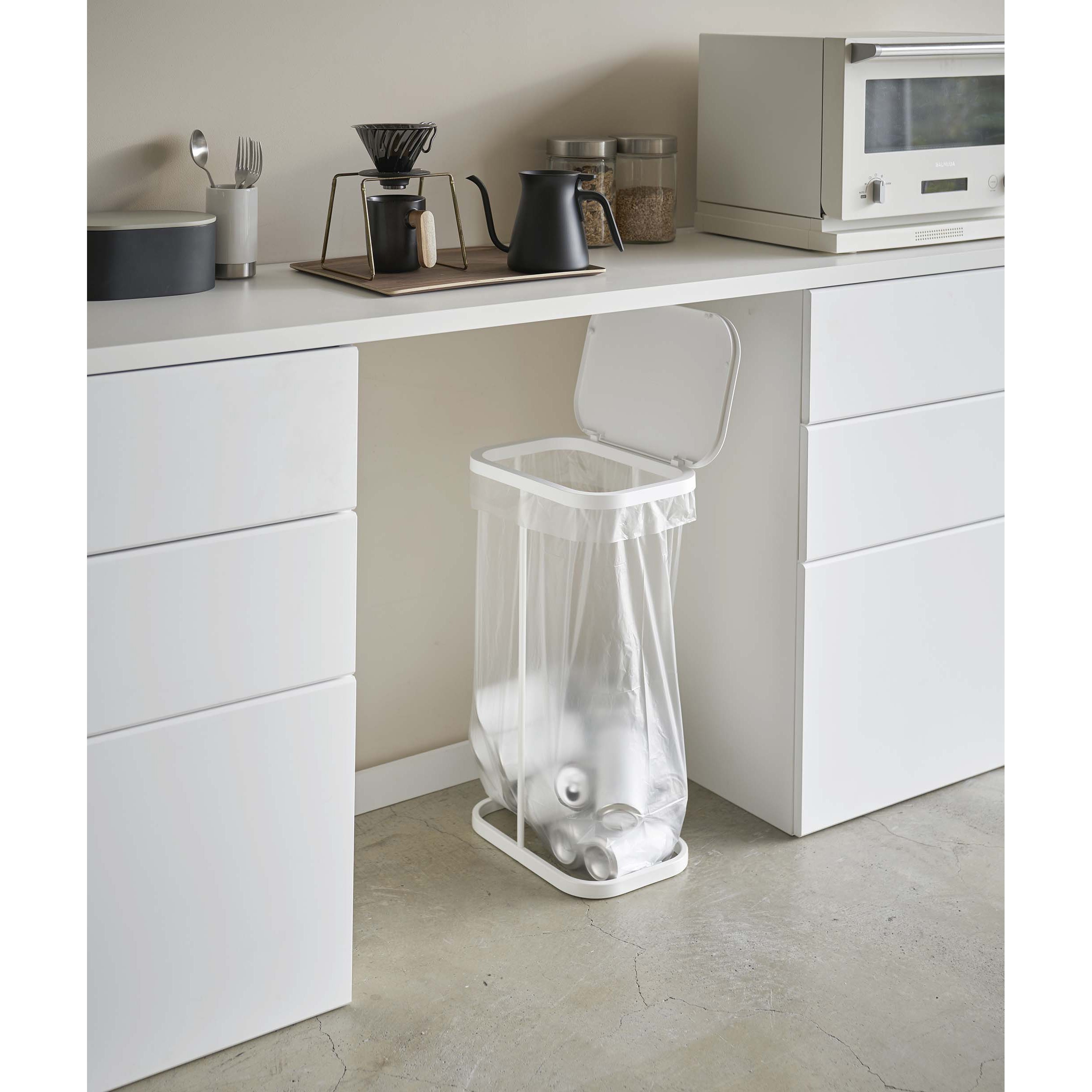 4907 横開き分別ゴミ袋ホルダー ルーチェ 山崎実業 ホワイト色 1個