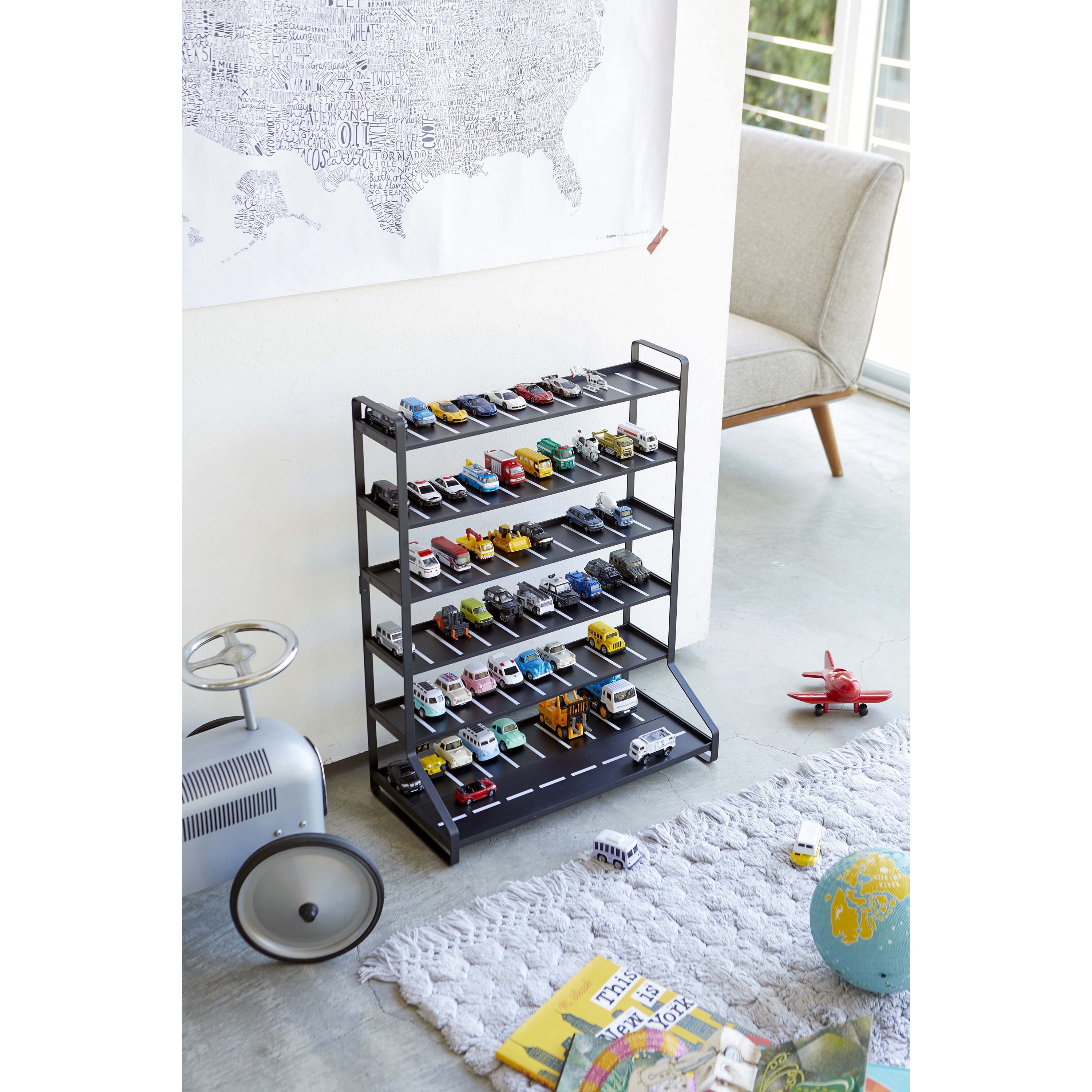 5019 ミニカー&レールトイラック タワー 山崎実業 ブラック色 1個