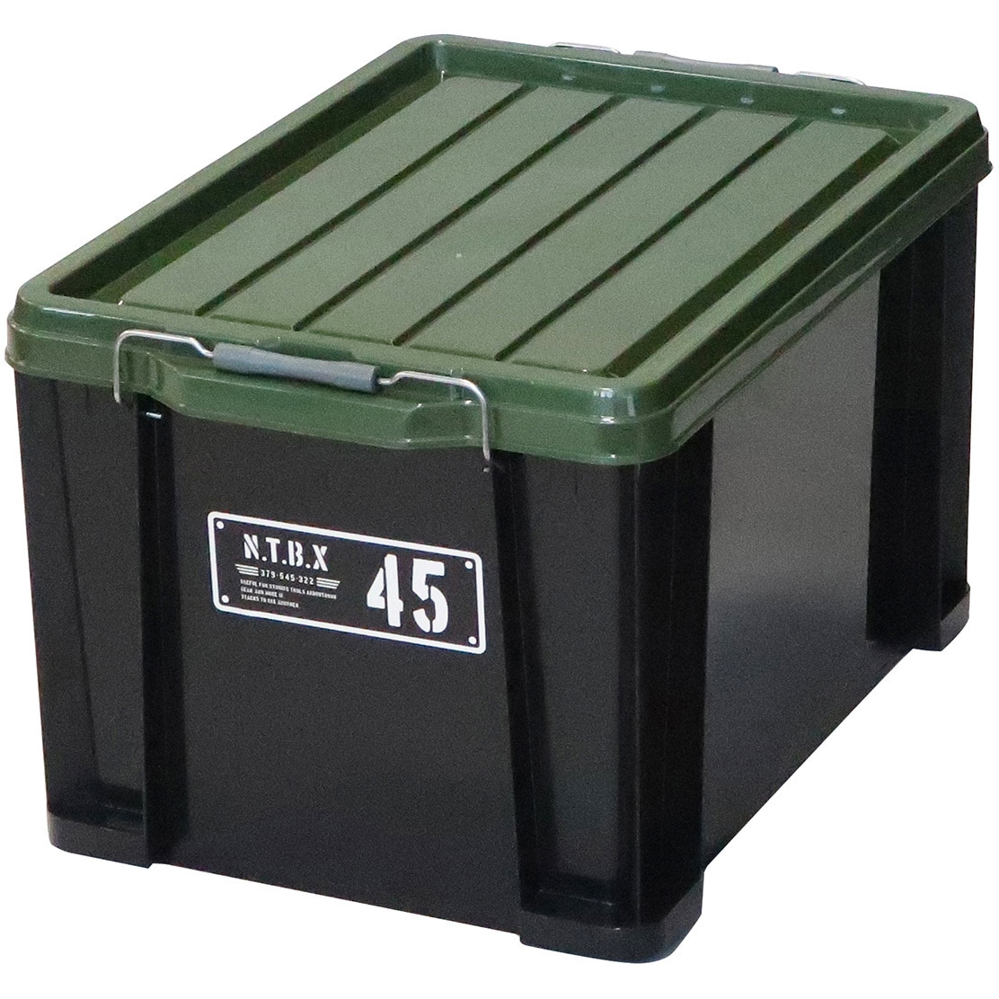 在庫品　THEBOX 基本サイズ　ブラック　NEWステンシル 45X NT BOX JEJアステージ グリーン色 容量43L 外寸(幅×奥行×高さ)379