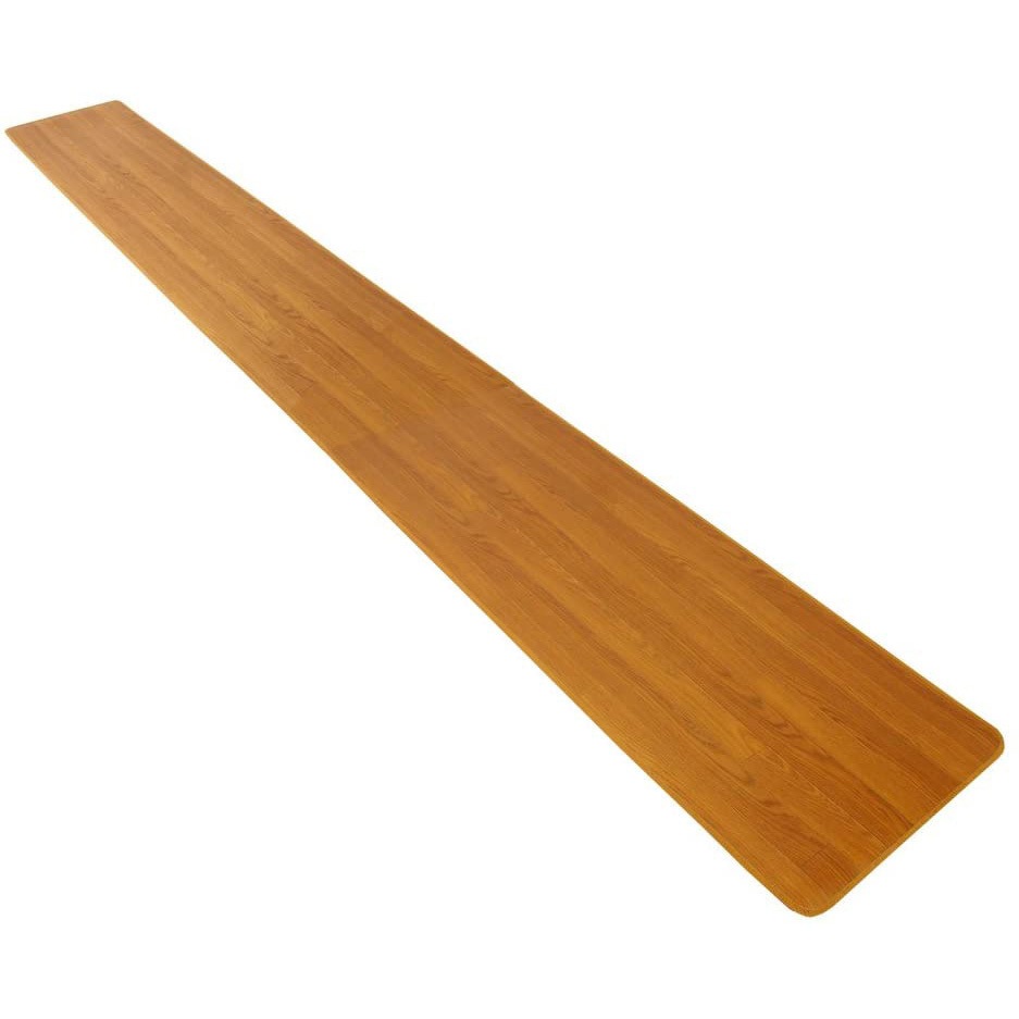 6209 日本製：木目調サッと拭けるロングマット マルナカ 加工あり オーク色 寸法440×80cm 14,024円