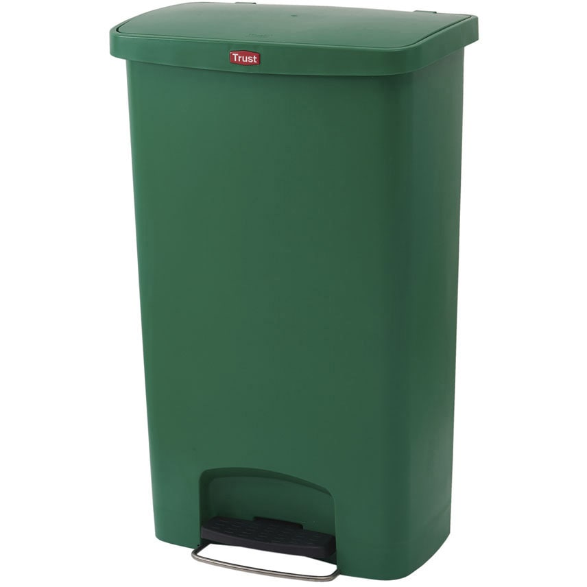 1307 トラスト ステップオンコンテナ ワイド TRUST 本体+フタ ペダル式 容量50L グリーン色