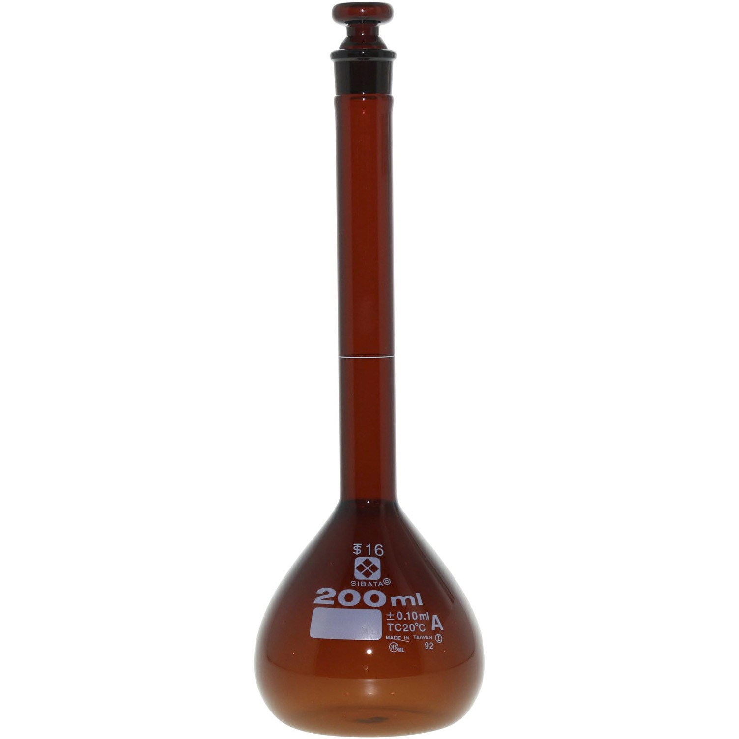020070-200 メスフラスコ 茶 スーパーグレード SIBATA(柴田科学) 200mL