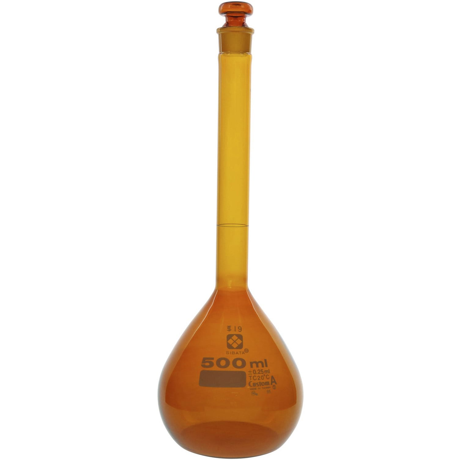 026100-500 メスフラスコ 茶 カスタムA SIBATA(柴田科学) 500mL