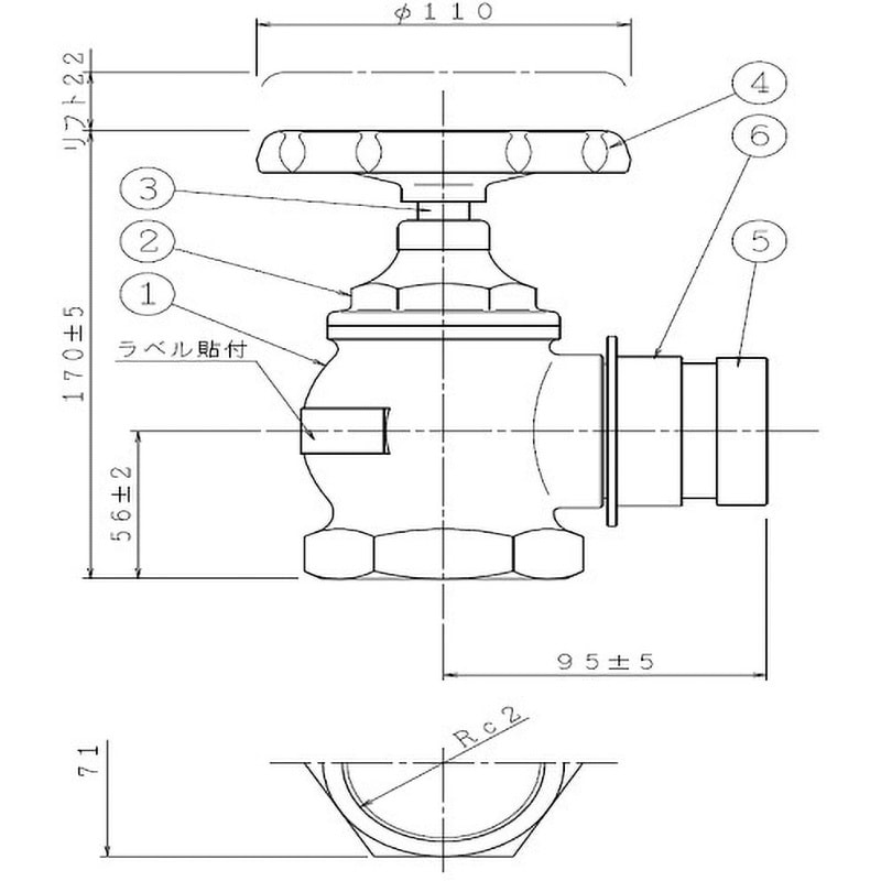 HV-27303 消火栓弁 認定品 報商製作所 50A×90°サイズ HV-27303 HV-27303 消火栓弁 認定品 報商製作所 50A×90°サイズ HV-27303