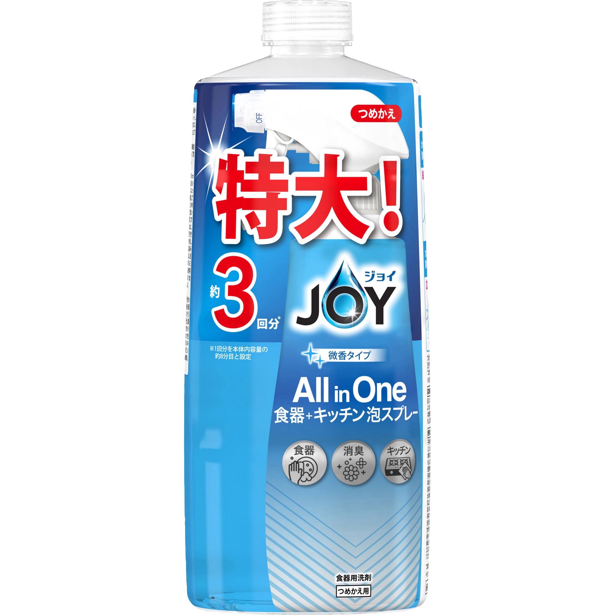 ジョイオールインワン泡スプレー詰め替え特大 P&G つめかえ 香り微香 1