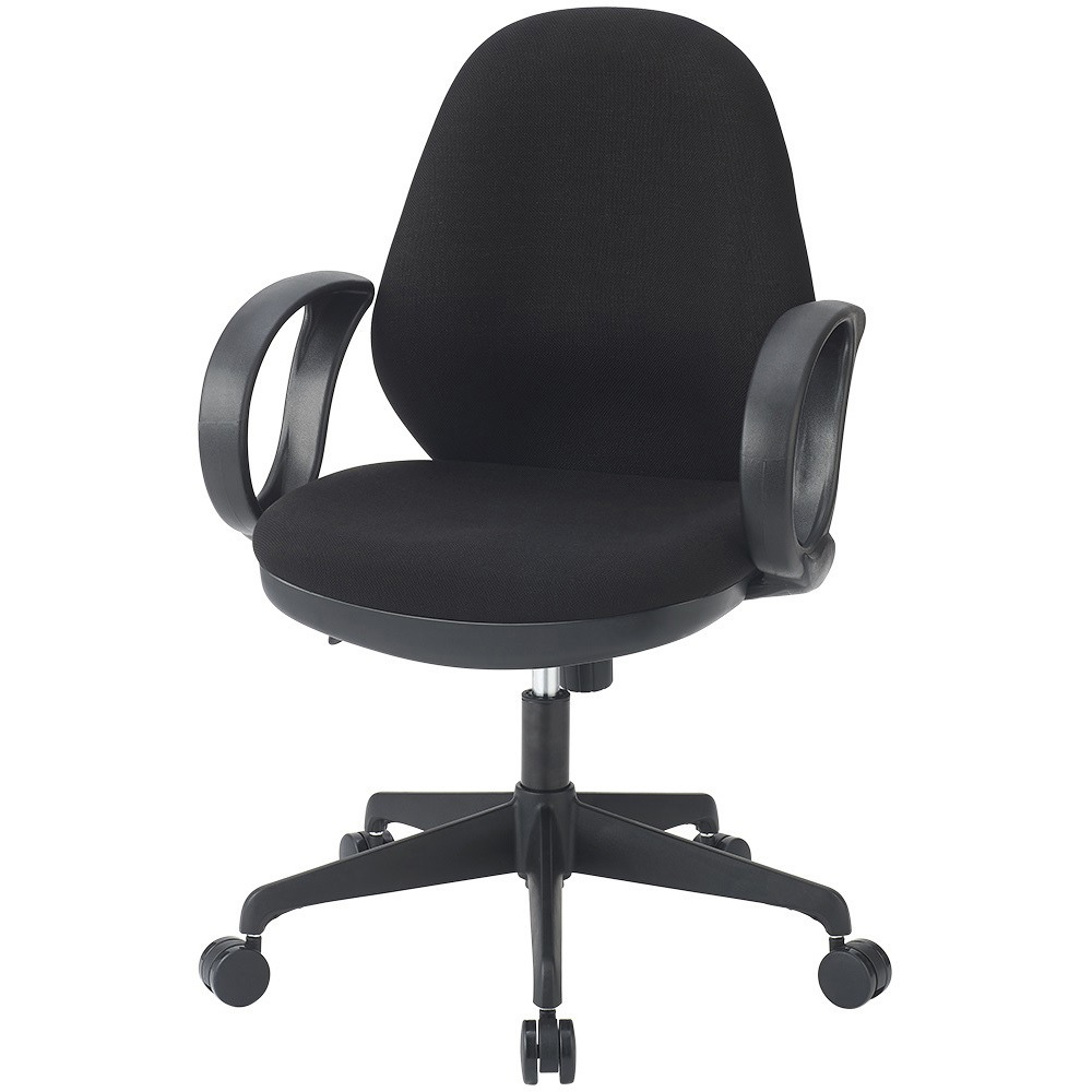 CKT-112-BK 高耐荷重チェア 肘付き ナカバヤシ キャスターあり ブラック色