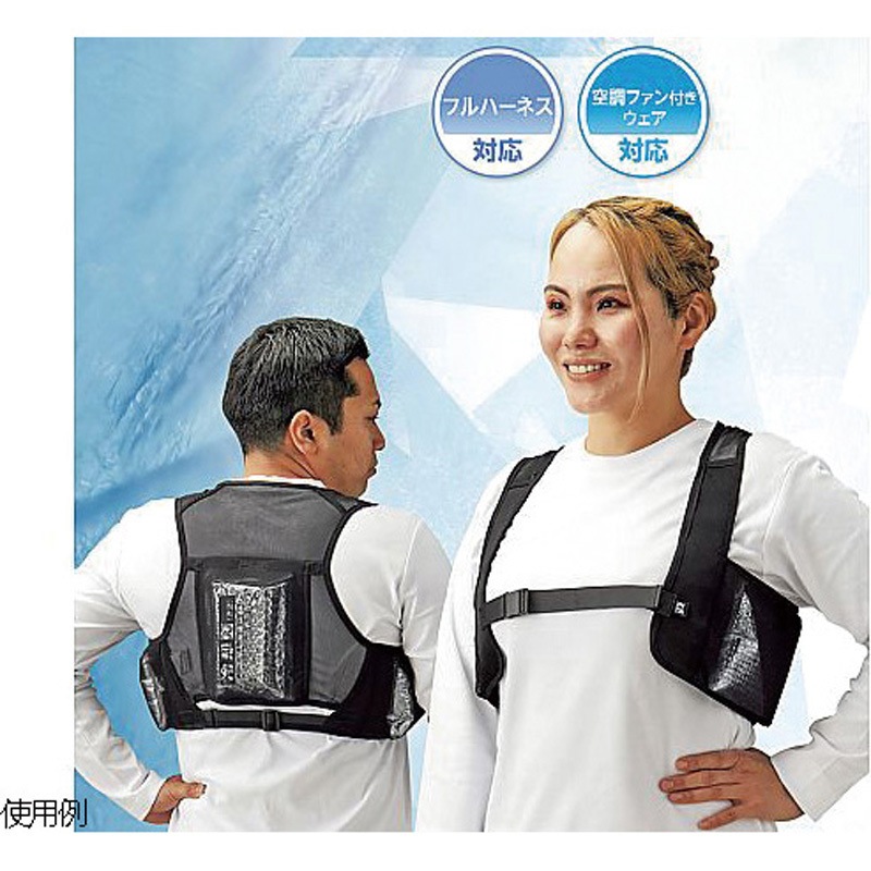 375664 ピタッと冷却ベスト 予備保冷剤付き 日本緑十字社 フリーサイズ